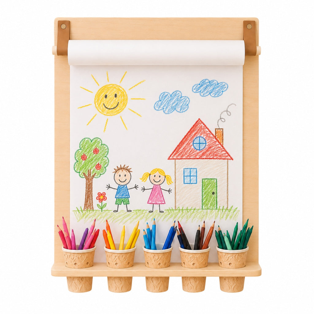 Fali rajztábla ceruzatartóval – papírtekerccsel – leg&go