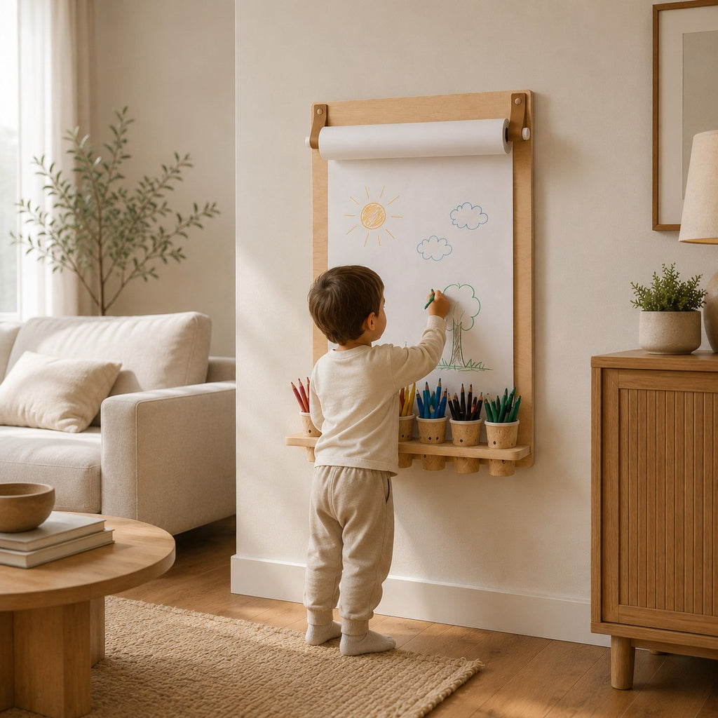 Fali rajztábla ceruzatartóval – papírtekerccsel – leg&go