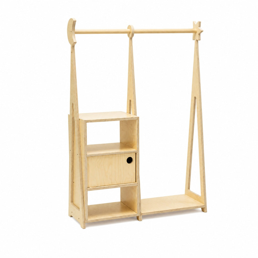 Montessori gyerekszekrény tárolóval – natúr – leg&go