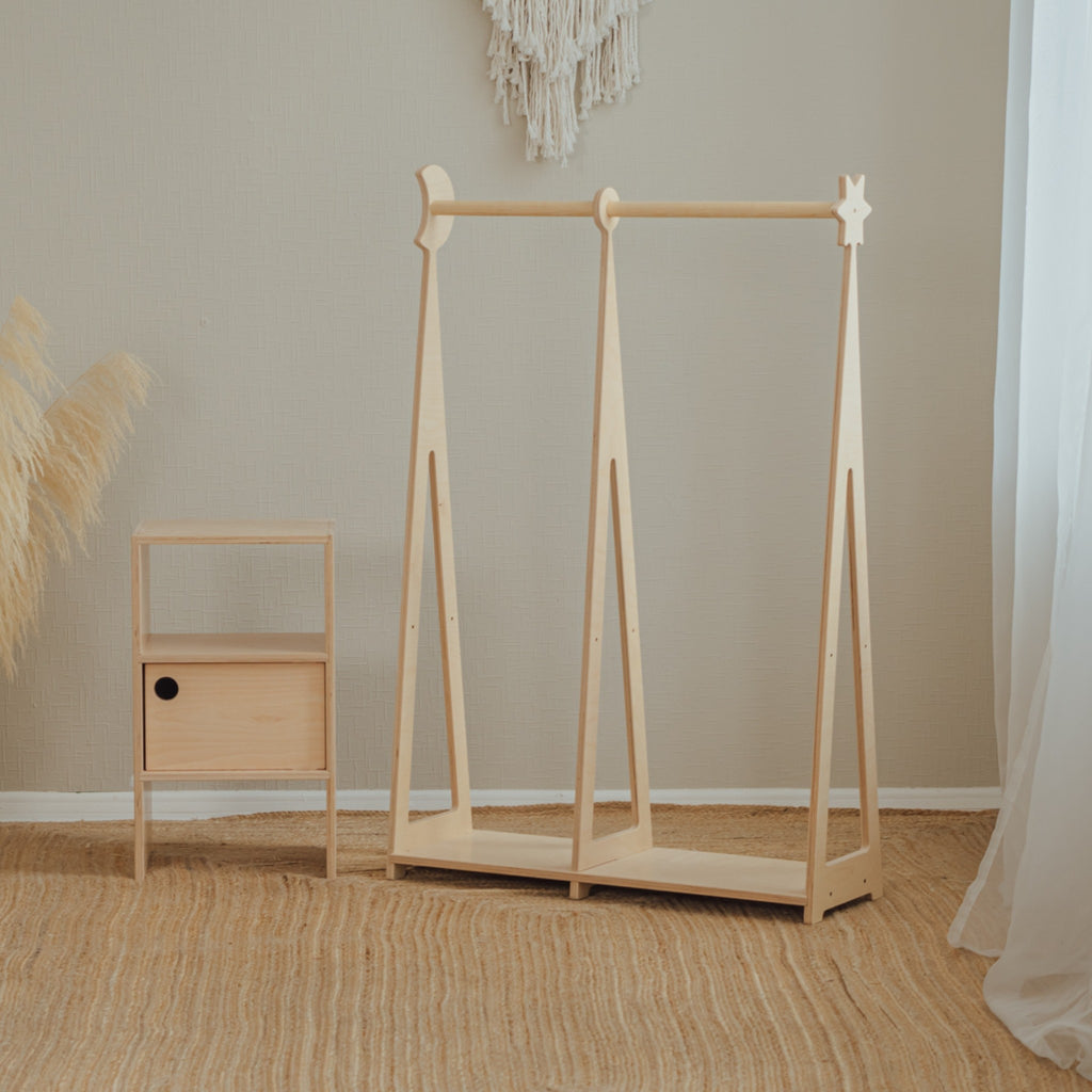 Montessori gyerekszekrény tárolóval – natúr – leg&go