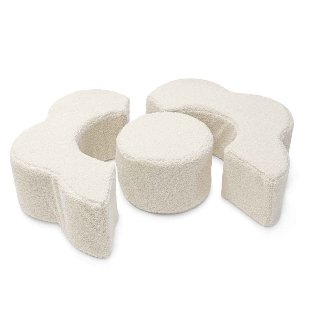 Virág forma puff szett 3 elemmel, bézs – MeowBaby
