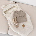 Baby Swaddle with Bear Ears – Bearly Off-White MeowBaby
