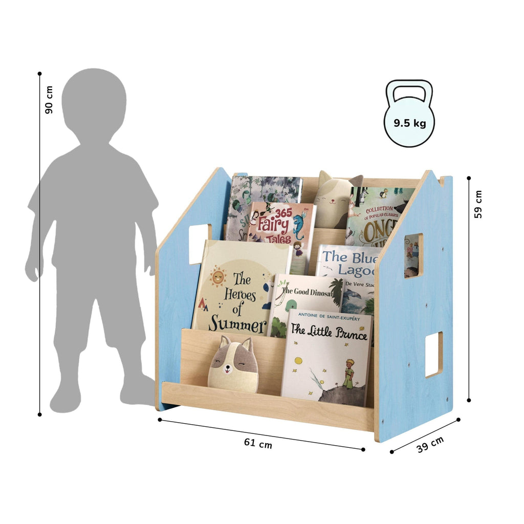 Montessori előre néző könyvespolc – pasztell – BusyKids