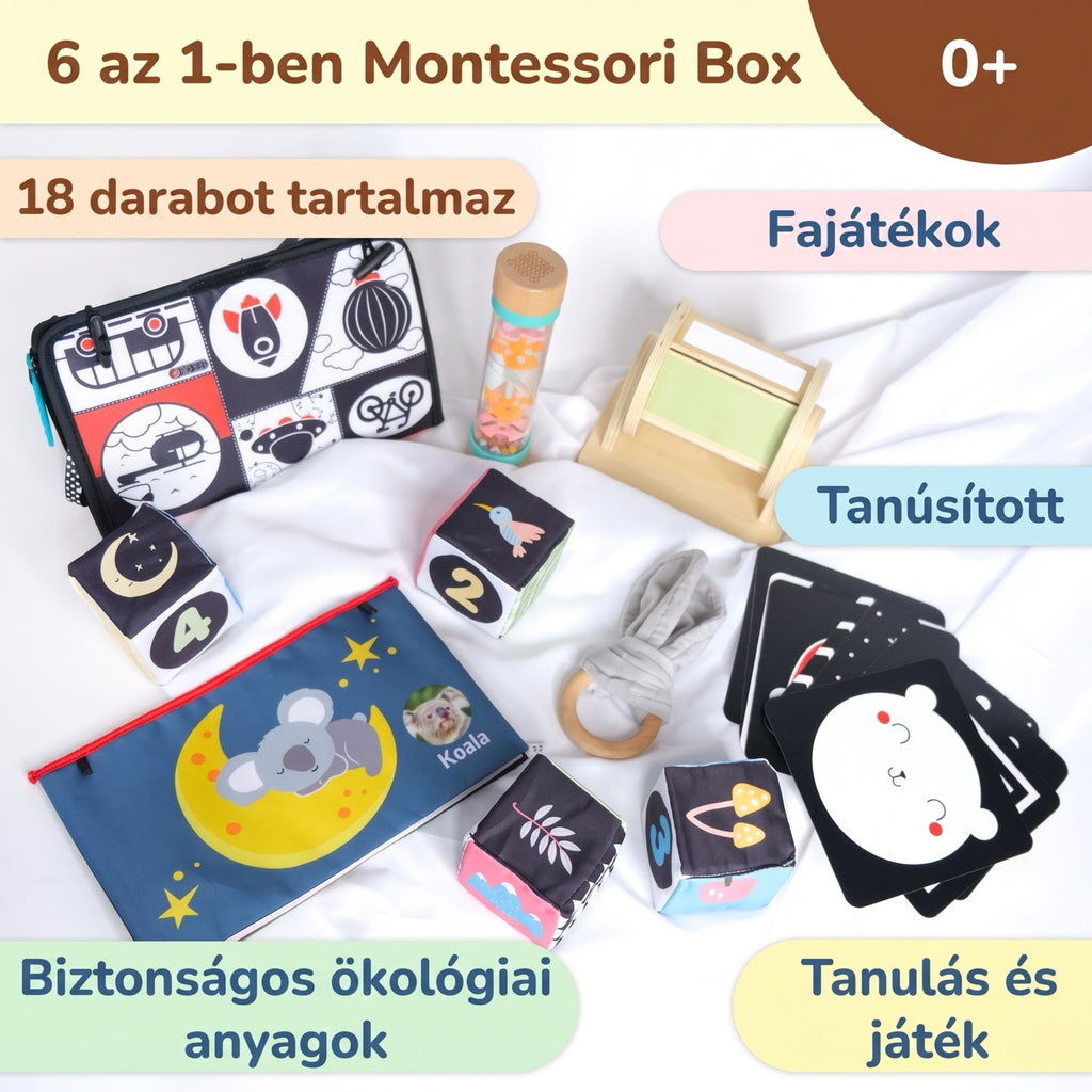 Montessori játékdoboz – 0–6 hónap – BusyKids