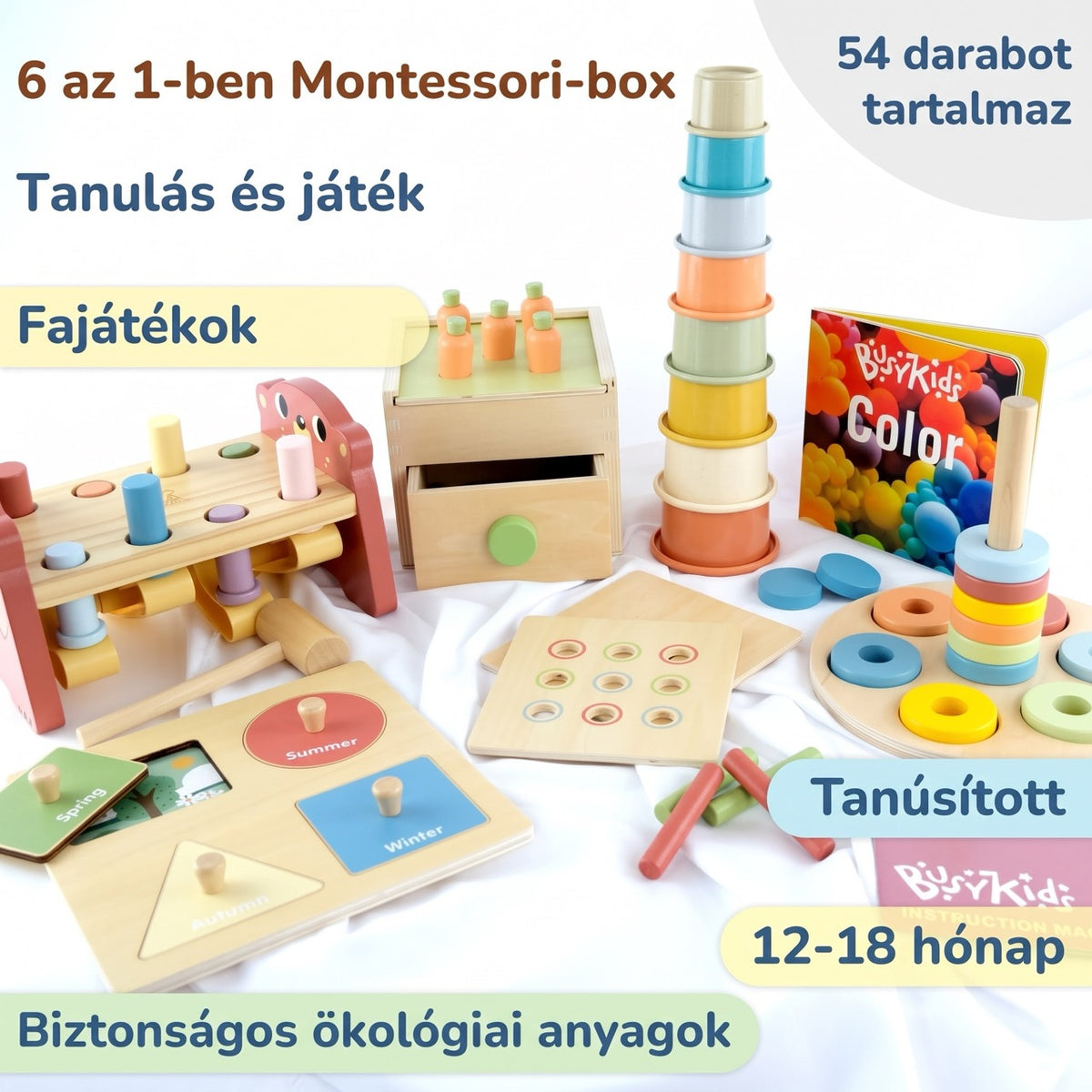 Montessori játékdoboz – 12–18 hónap – BusyKids