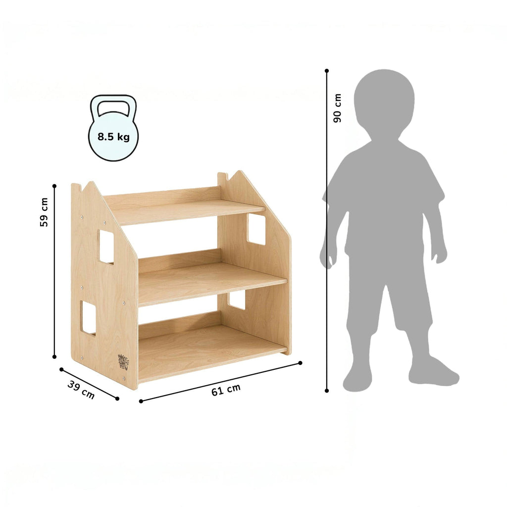 Montessori játéktároló polc – natúr – BusyKids