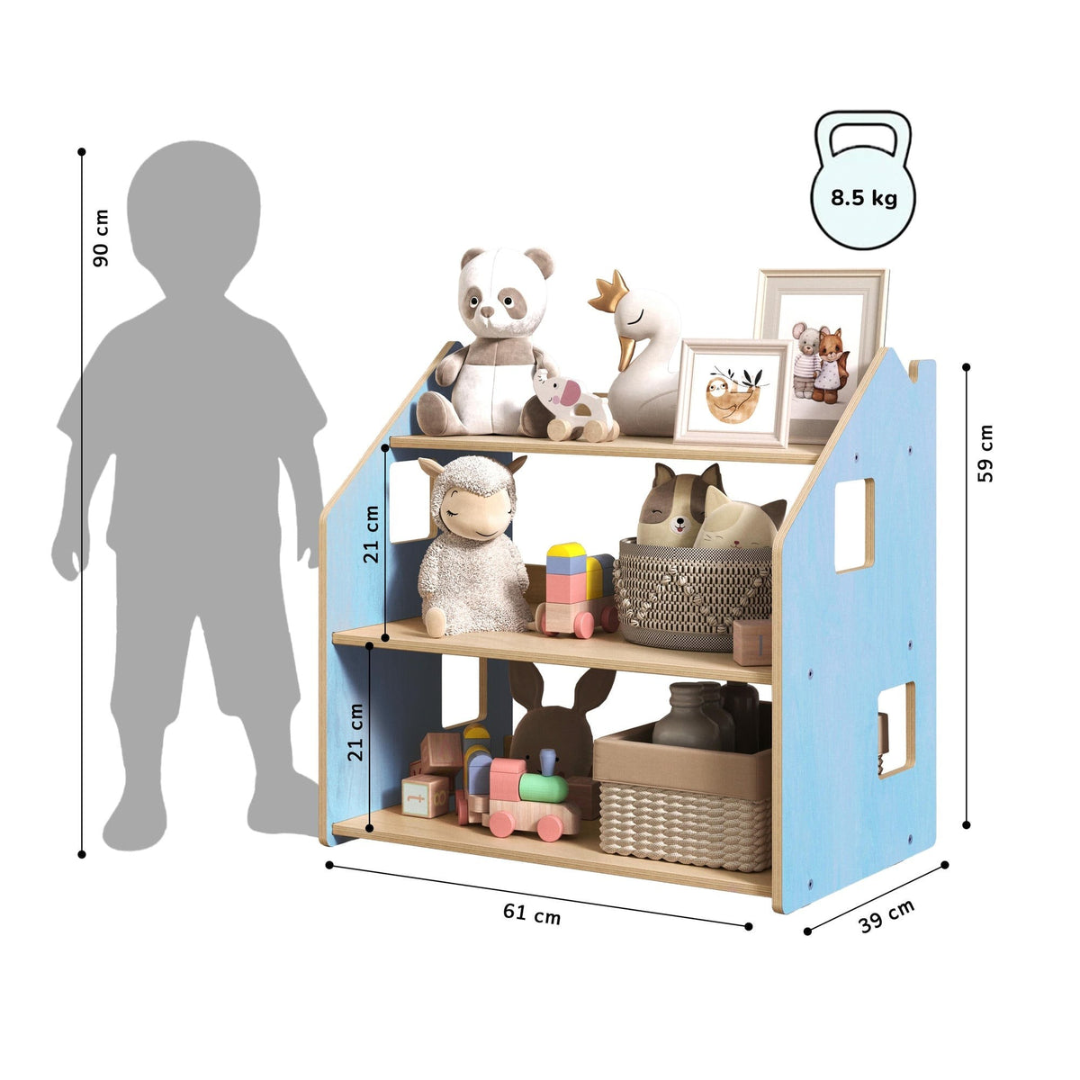 Montessori játéktároló polc – pasztell – BusyKids