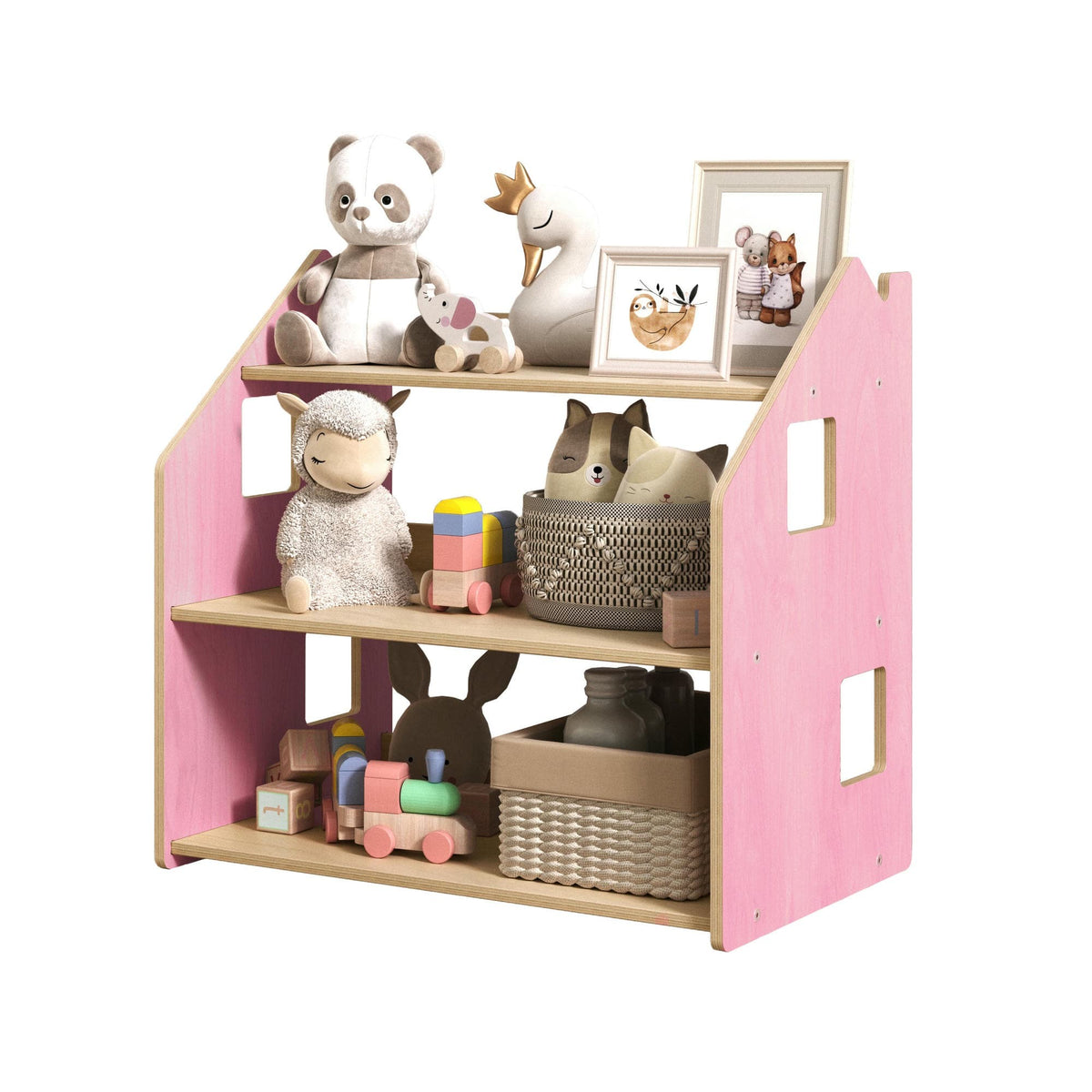 Montessori játéktároló polc – pasztell – BusyKids