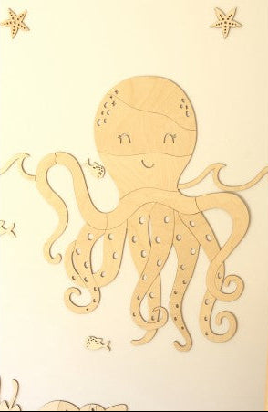 Wooden Wall Decoration - Octopus