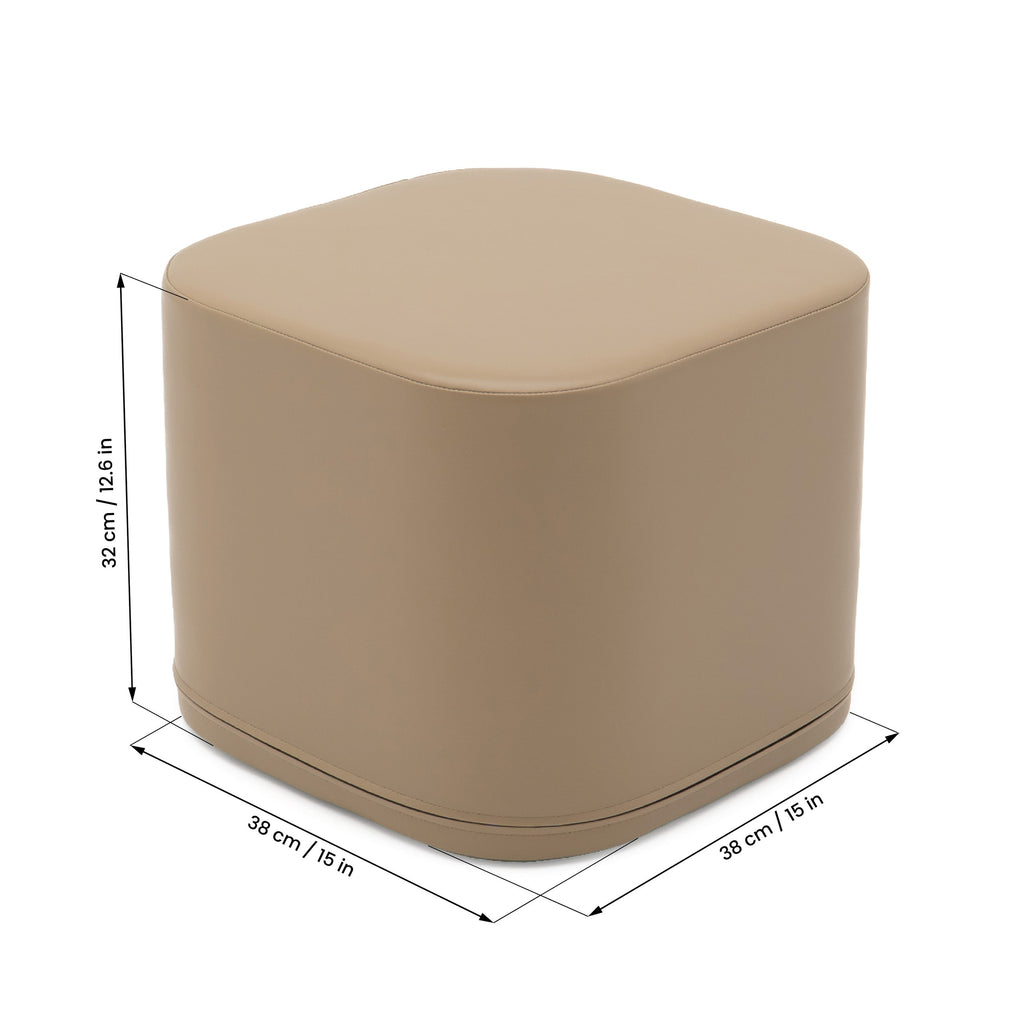 Small Play Pouf Cube - Beige