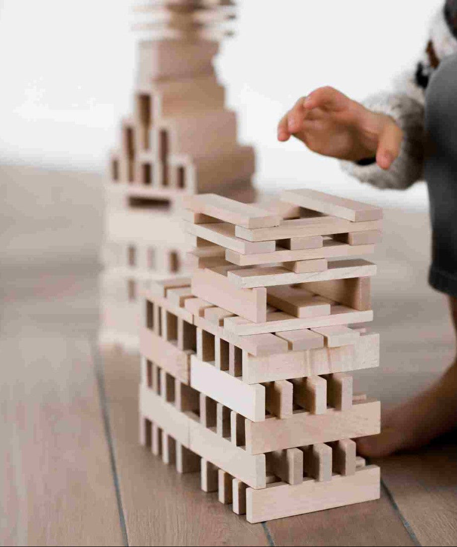 Wooden Architectural Blocks in a Bag - Natural, 200 Pieces