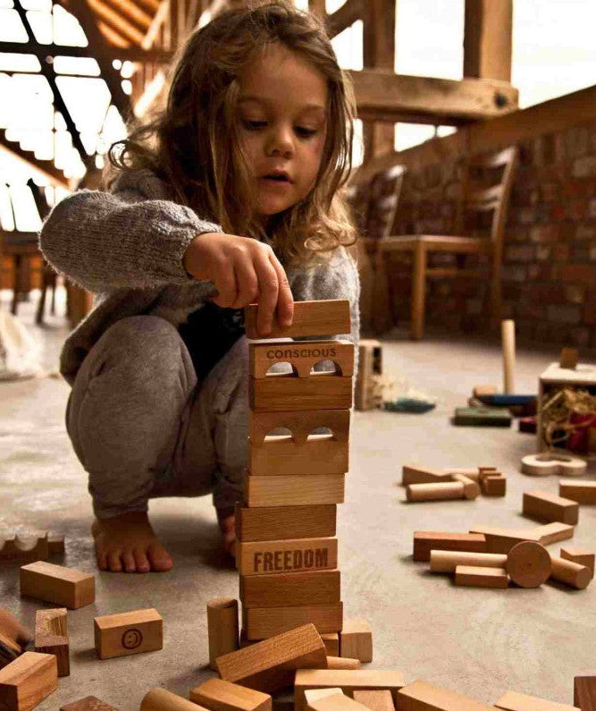 Wooden Blocks in a Bag – Natural, 100 Pieces