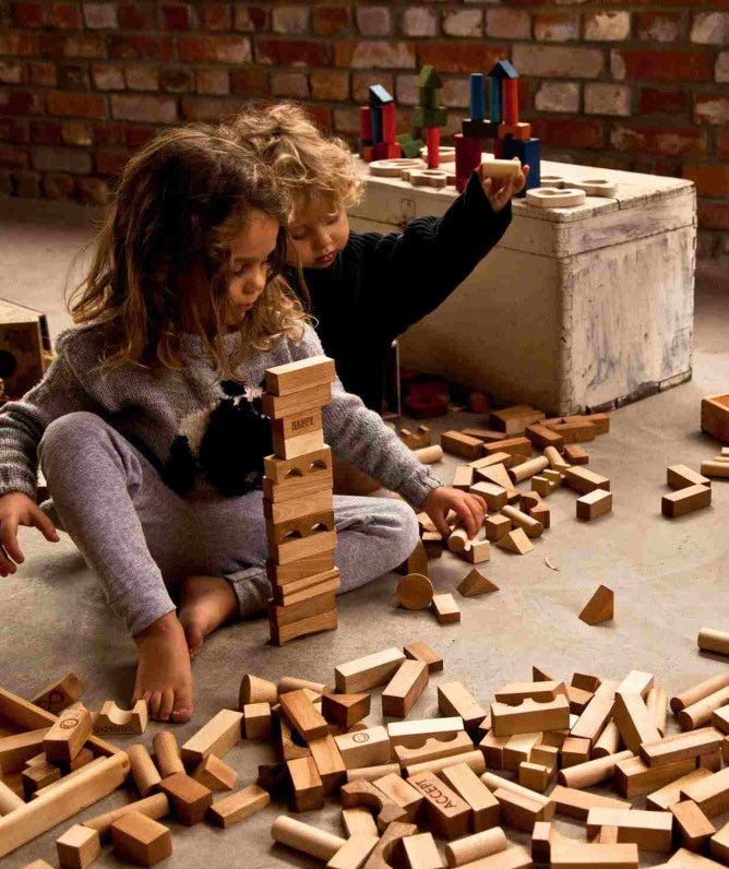 Wooden Blocks in a Bag – Natural, 100 Pieces