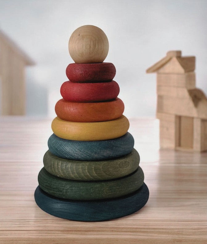 Wooden Round Pyramid - Colorful