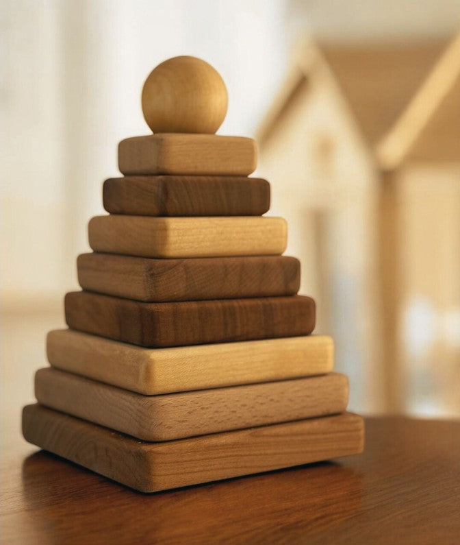 Wooden Square Pyramid - Natural
