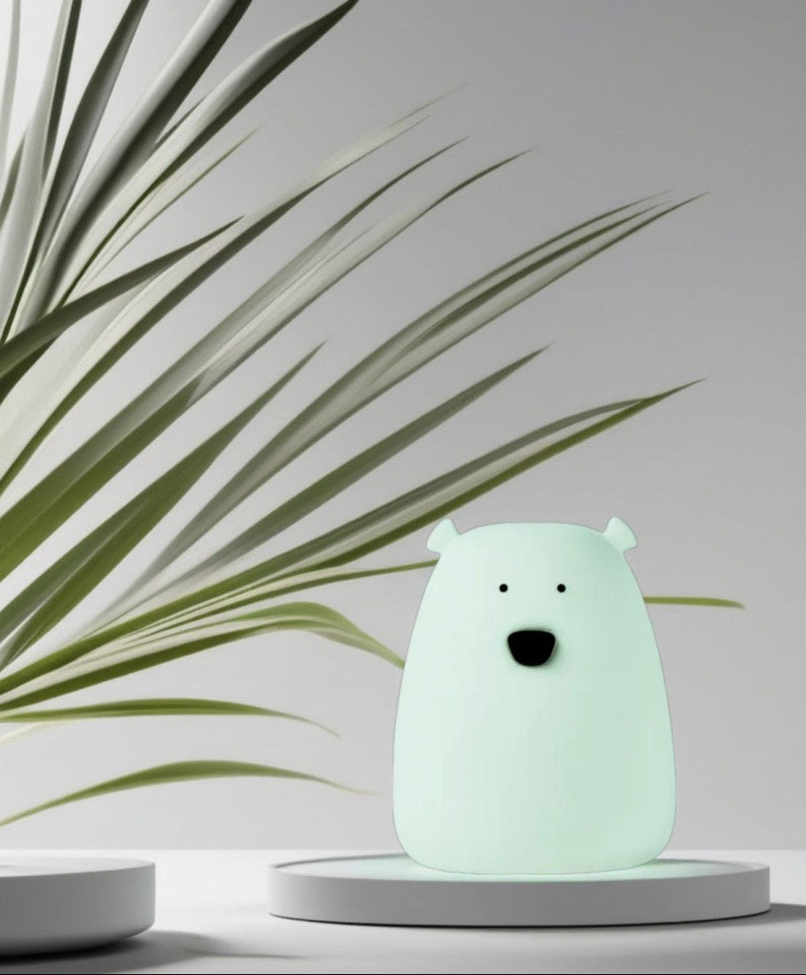 Set of 2 Mini Bear Lights - White and Arctic Green